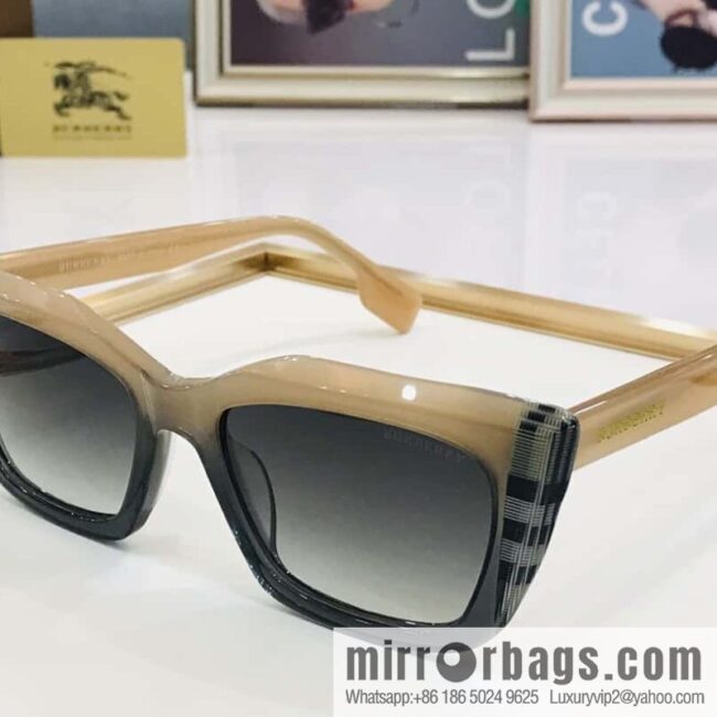 Burberry color matching plate frame unisex sunglasses