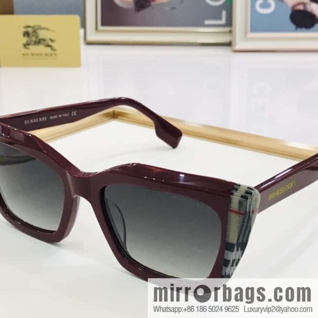 Burberry color matching plate frame unisex sunglasses