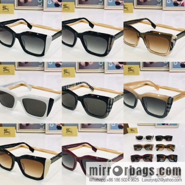 Burberry color matching plate frame unisex sunglasses