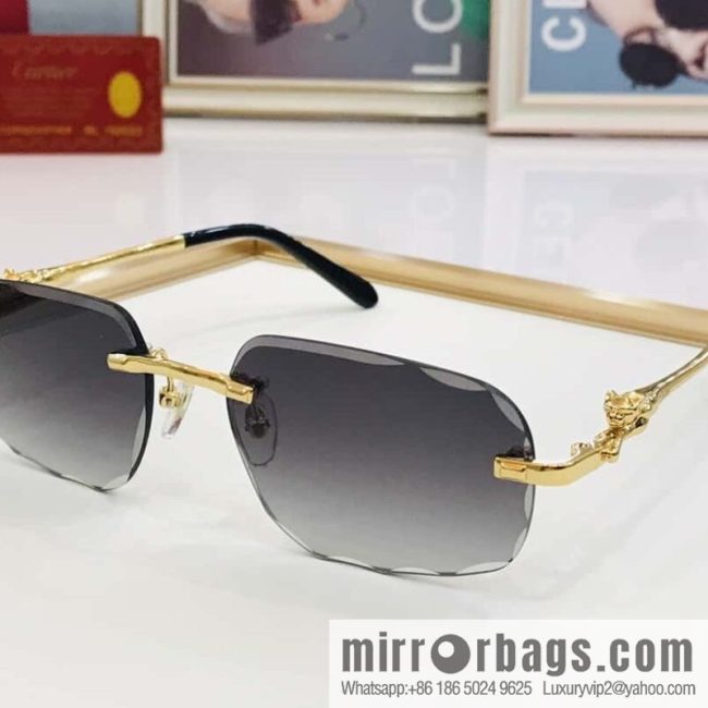 Cartier fashion casual rimless unisex sunglasses - Image 2