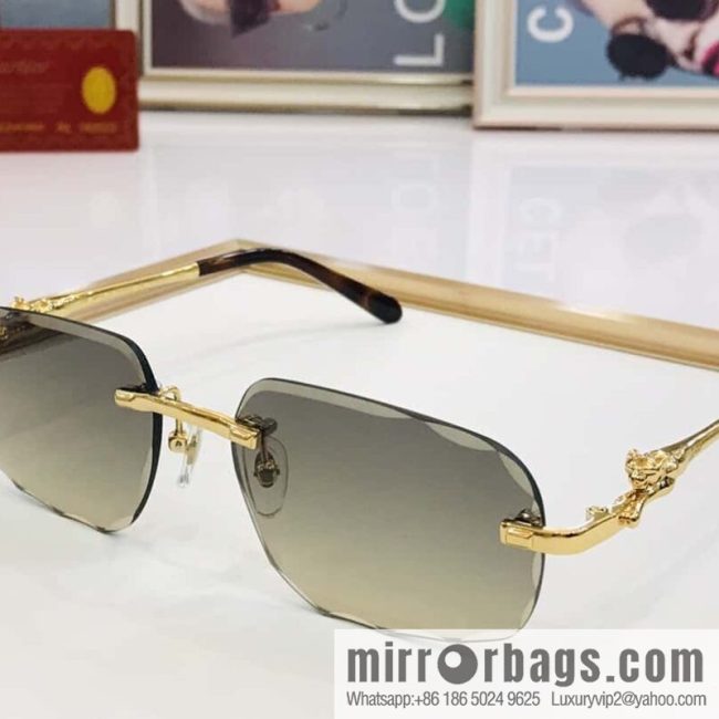 Cartier fashion casual rimless unisex sunglasses - Image 4
