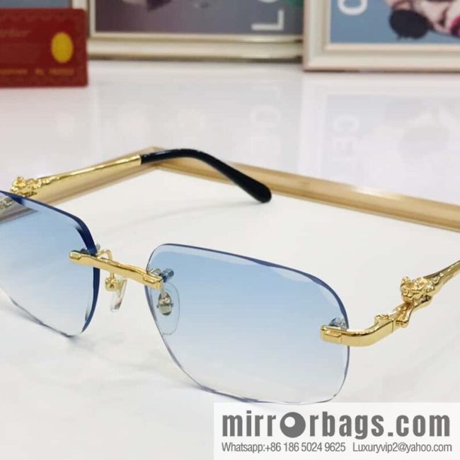 Cartier fashion casual rimless unisex sunglasses - Image 5