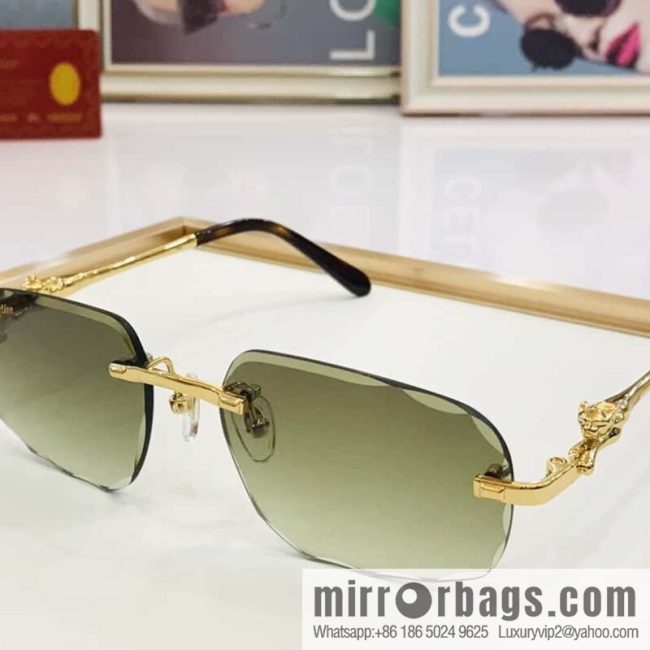Cartier fashion casual rimless unisex sunglasses - Image 6