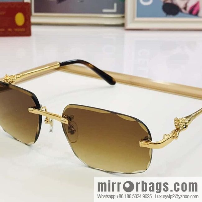 Cartier fashion casual rimless unisex sunglasses - Image 7