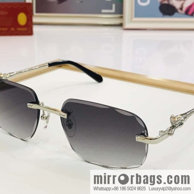 Cartier fashion casual rimless unisex sunglasses - Image 8