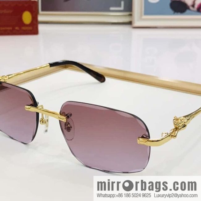 Cartier fashion casual rimless unisex sunglasses - Image 9