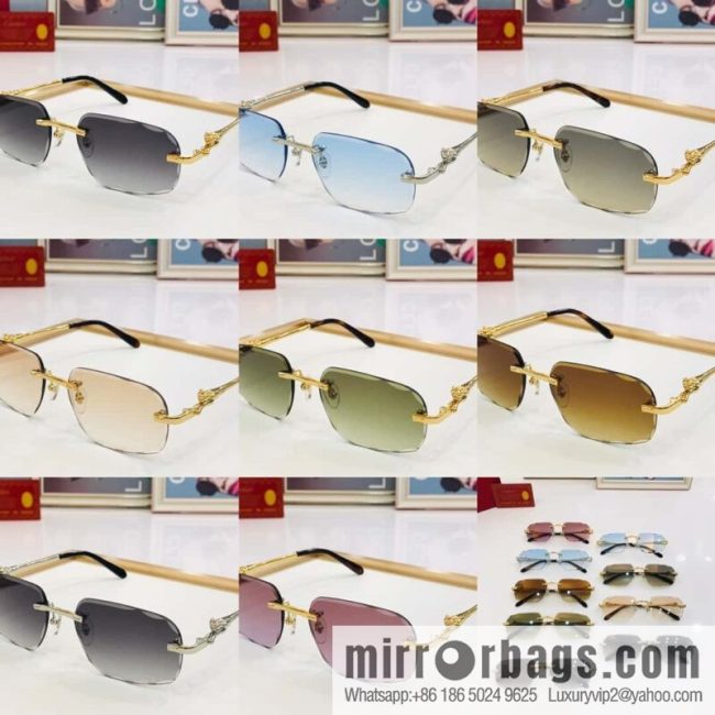 Cartier fashion casual rimless unisex sunglasses
