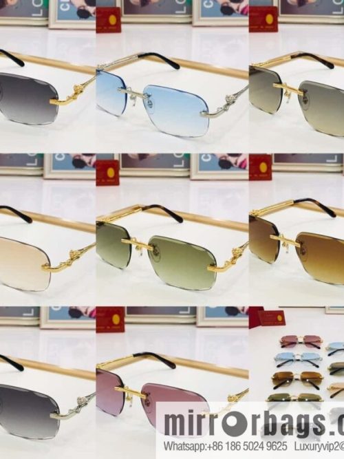 Cartier fashion casual rimless unisex sunglasses