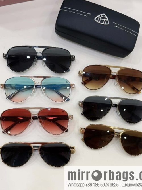 Maybach men\'s round-frame sunglasses