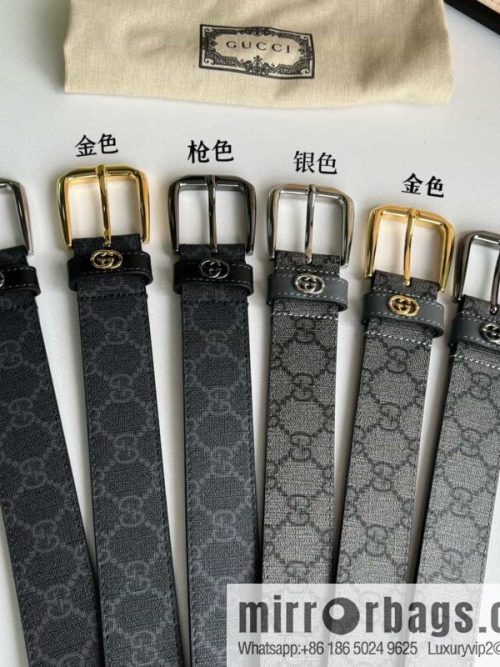 Gucci Gucci GG Supreme canvas GG monogram pattern men\'s classic belt 3.5cm.