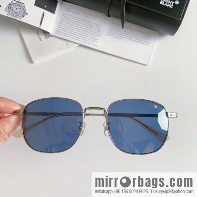 Montblanc Montblanc Simple Versatile Men\'s Square Sunglasses - Image 2