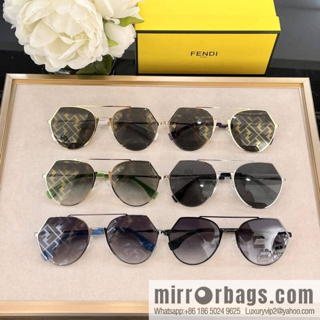 Fendi irregular metal frame unisex sunglasses