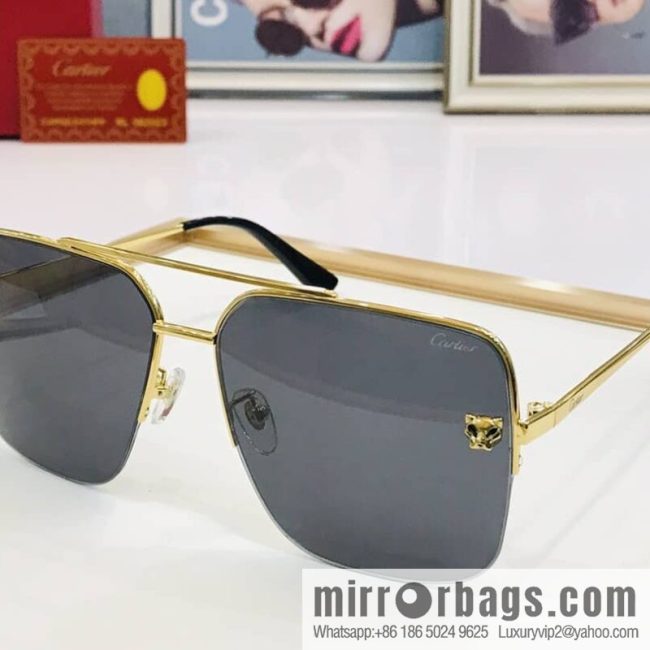 Cartier Cartier official website classic men\'s half-frame sunglasses - Image 2