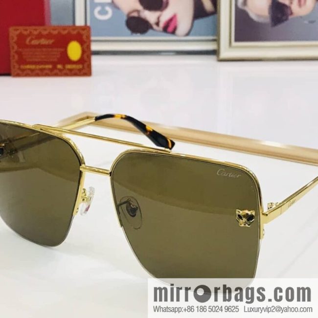 Cartier Cartier official website classic men\'s half-frame sunglasses - Image 4