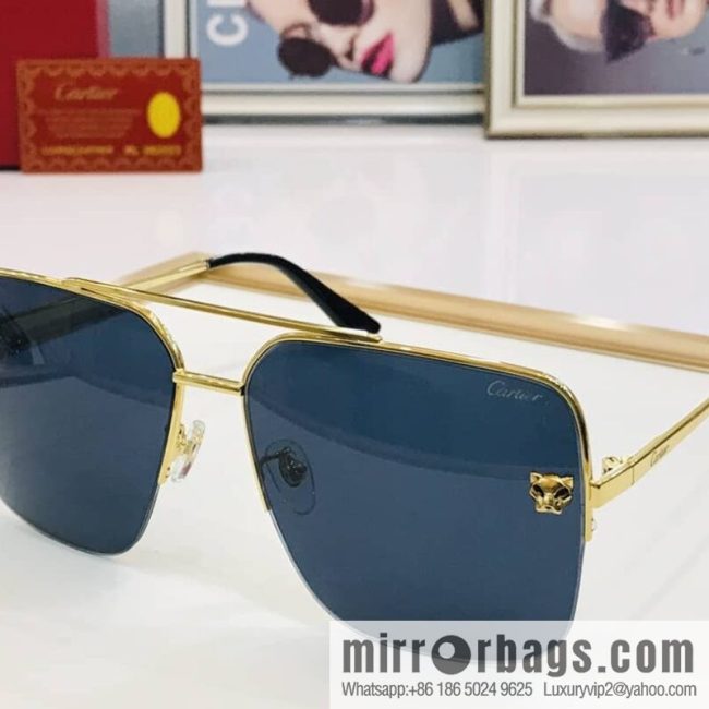 Cartier Cartier official website classic men\'s half-frame sunglasses - Image 5