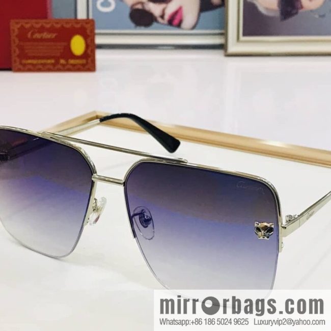 Cartier Cartier official website classic men\'s half-frame sunglasses - Image 7