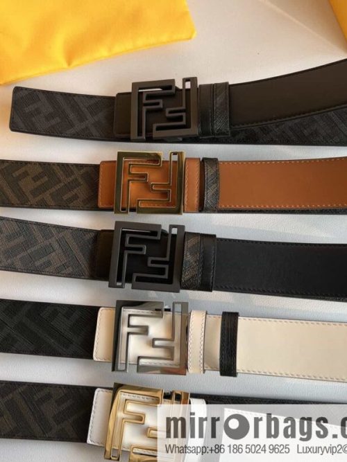 ENDI Fendi, canvas FF logo inner first layer cowhide belt