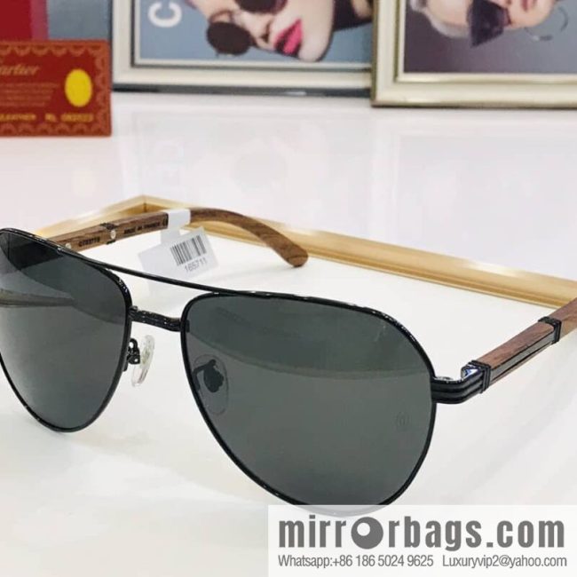Cartier Wooden Temple Men\'s Sunglasses - Image 2