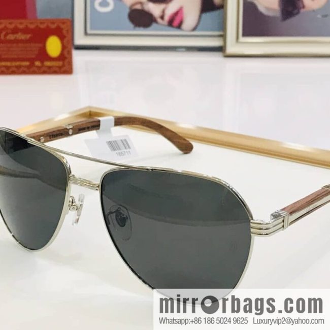 Cartier Wooden Temple Men\'s Sunglasses - Image 5