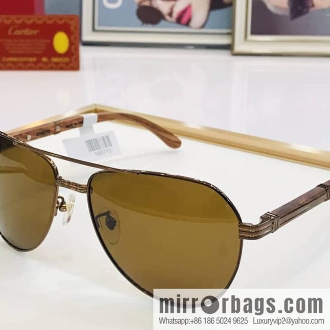 Cartier Wooden Temple Men\'s Sunglasses - Image 6