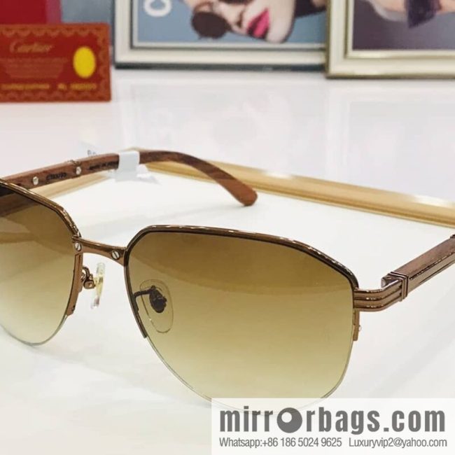 Cartier Wooden Temple Men\'s Sunglasses - Image 5