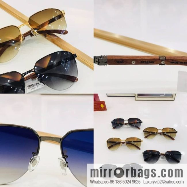 Cartier Wooden Temple Men\'s Sunglasses