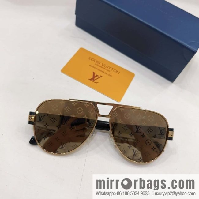 LV Louis Vuitton Round Frame Unisex Sunglasses - Image 6