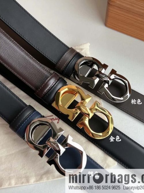 Ferragamo Ferragamo, first layer calfskin men\'s 3.5cm belt
