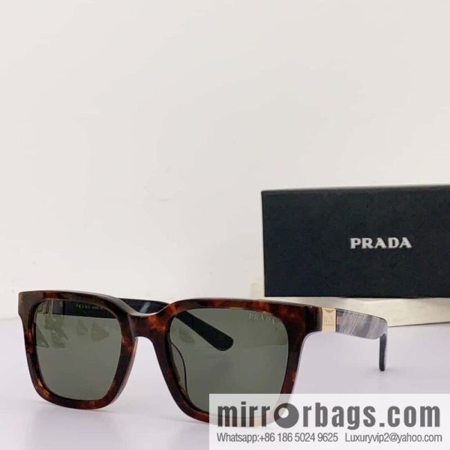 Prada Classic Plate Large Square Unisex Sunglasses - Image 3