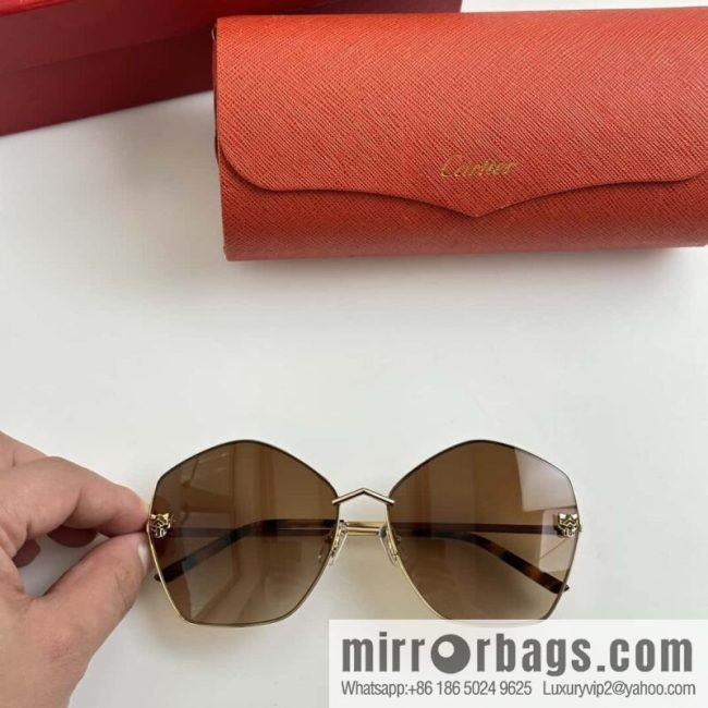Cartier Cartier Leopard Head Pilot Sunglasses Sunglasses - Image 5
