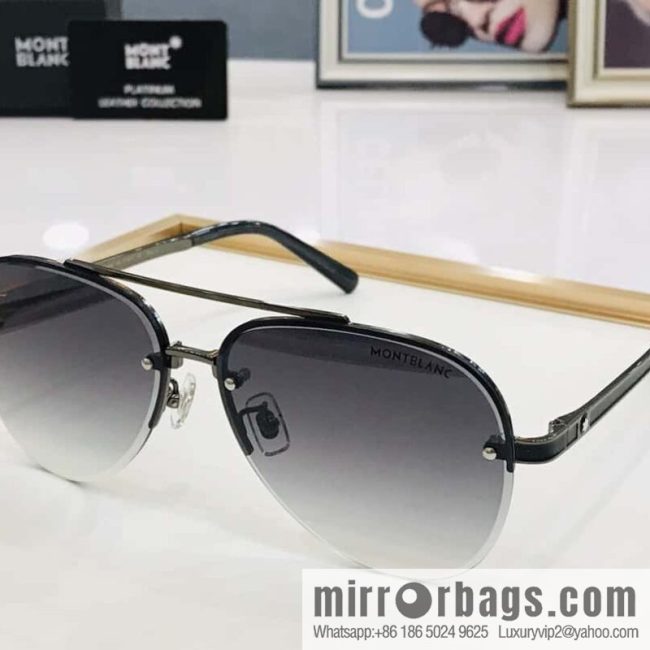 Montblanc Metal Half Frame Unisex Sunglasses - Image 2