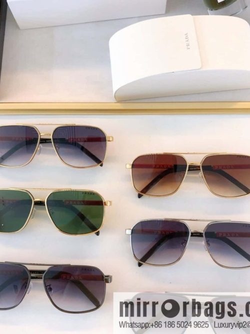 PRADA three-dimensional lettering engraved unisex sunglasses