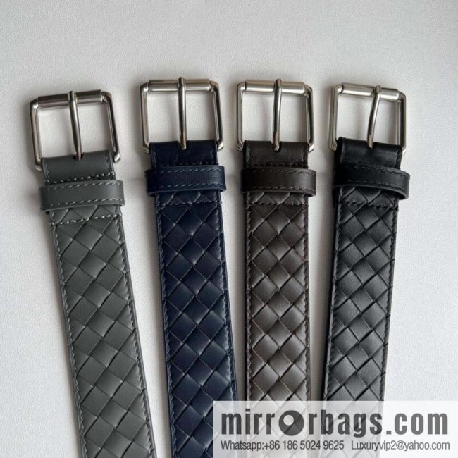 BV Safeguard Home, Exquisite Silver Five Metal Buckle Men\'s 3.5cm Belt