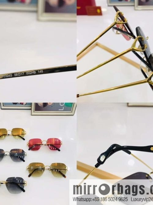 Cartier Cartier official website classic rimless unisex sunglasses