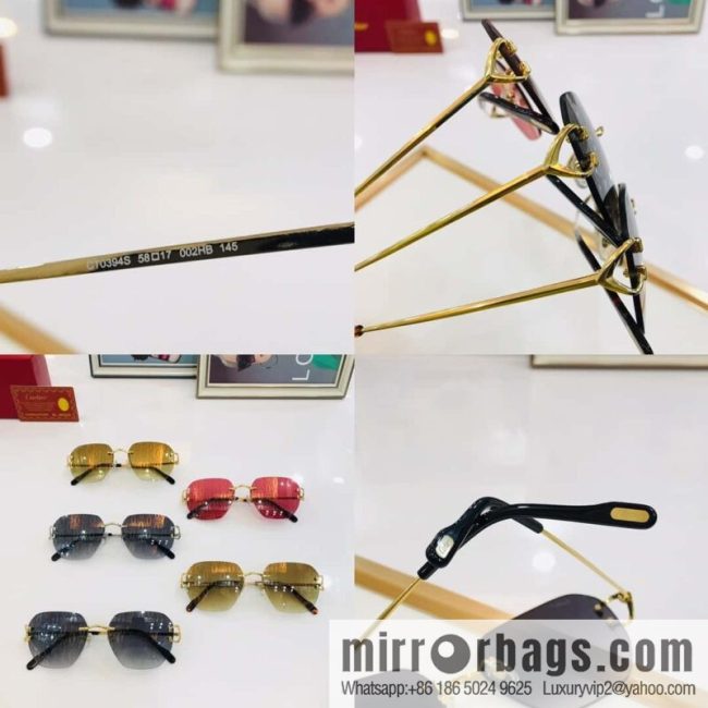 Cartier Cartier official website classic rimless unisex sunglasses