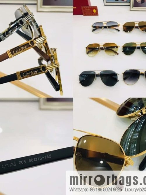 Cartier Metal Frame Unisex Sunglasses