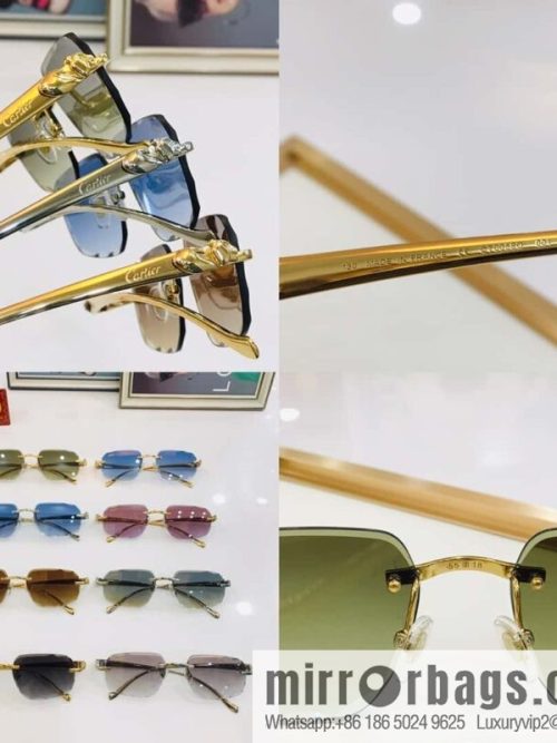 Cartier Frameless Trimmed Unisex Sunglasses