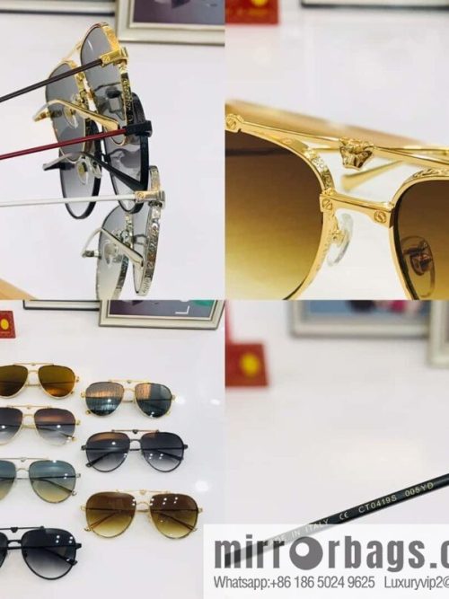 Cartier Metal Frame Unisex Sunglasses
