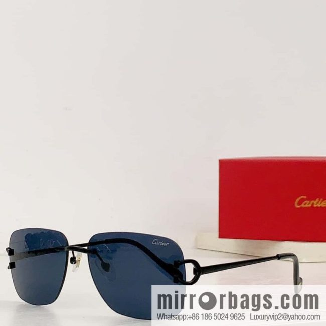 Cartier Metal Frameless Unisex Sunglasses - Image 4