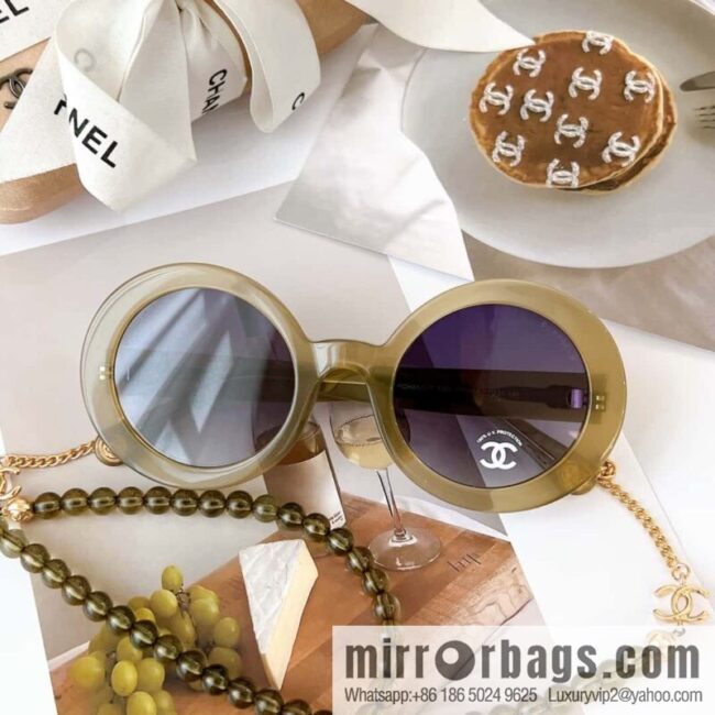 Chanel round frame women\'s sunglasses