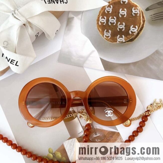Chanel round frame women\'s sunglasses