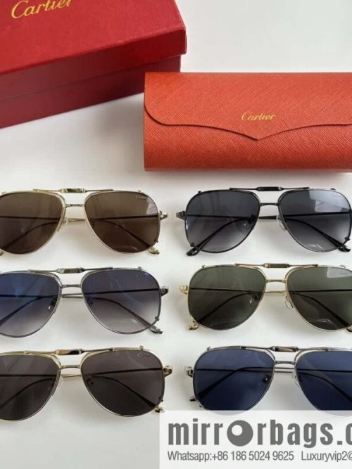 Cartier Metal Frame Unisex Sunglasses Cartier