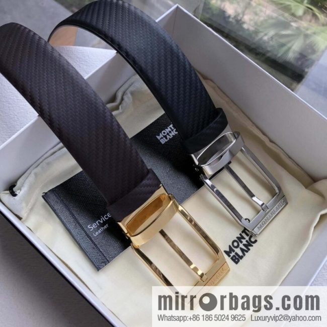 Montblanc Montblanc, Width: 3.5cm Delicate Pin Metal Buckle Belt
