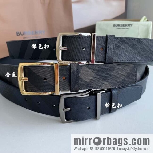 Burberry Classic Plaid British Fashion Element Belt 3.5cm
