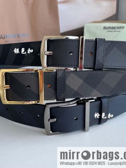 Burberry Classic Plaid British Fashion Element Belt 3.5cm