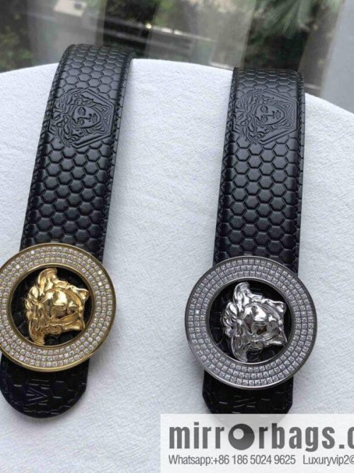VERSACE Medusa with diamond buckle 3.8cm cowhide belt
