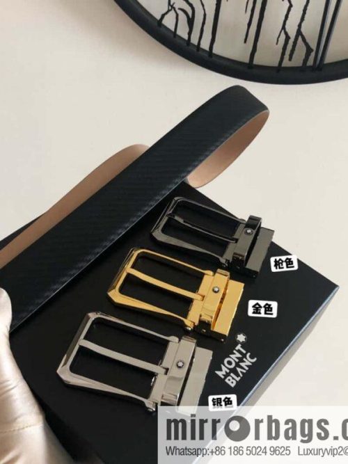 MONTBLANC Montblanc 3.5cm delicate needle metal buckle, first layer cowhide belt