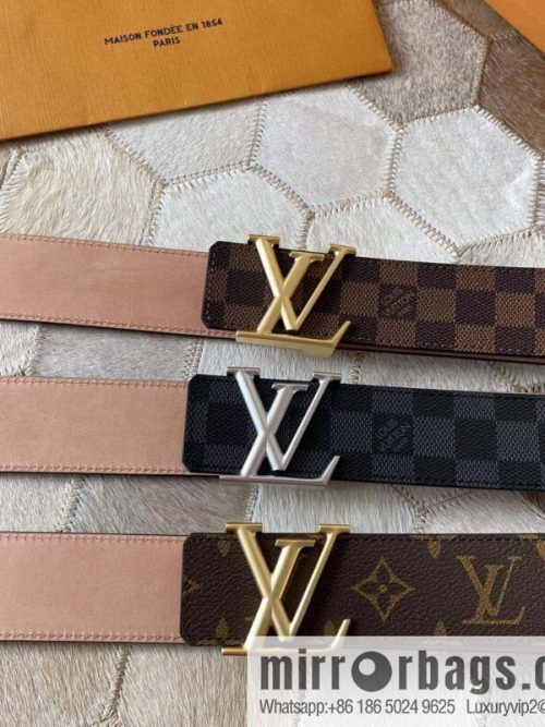 LV Monogram print, pearl mud metal buckle belt M9608 M9610 M9808
