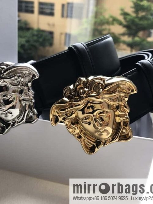 VERSACE Versace, flat cowhide Medusa head metal buckle belt 3.8cm