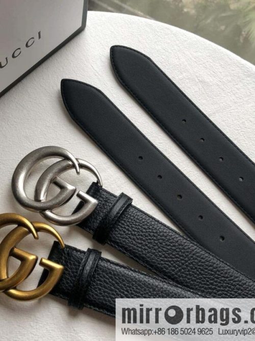GUCCI logo retro design belt original lychee texture 4.0cm belt